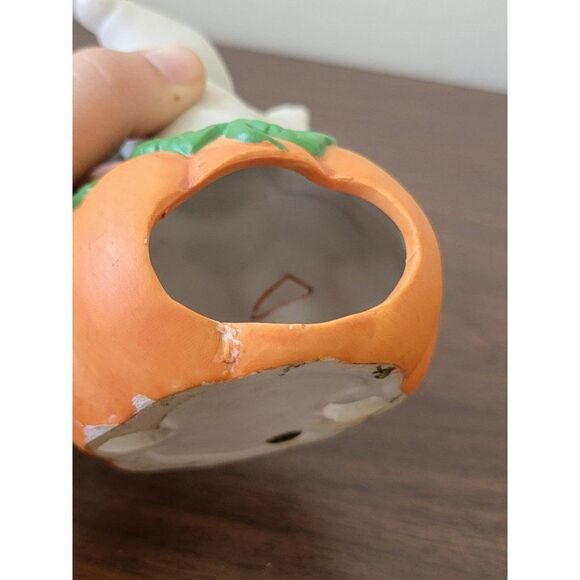 Ceramic ghost tea light jack-o'-lantern home decor figure Halloween - Picture 5 of 6